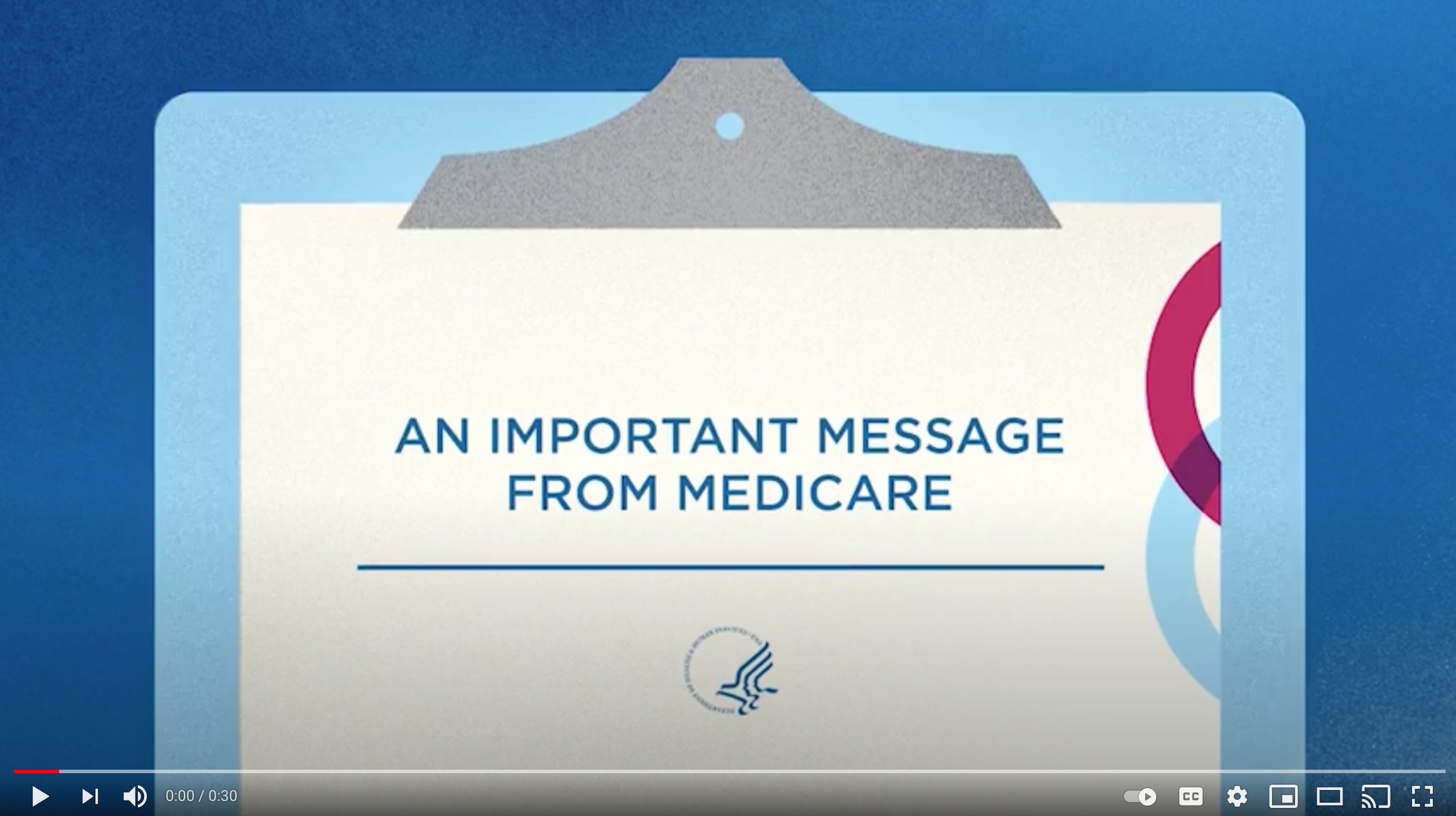 A photo from a movie clip of Important Message From Medicare.
